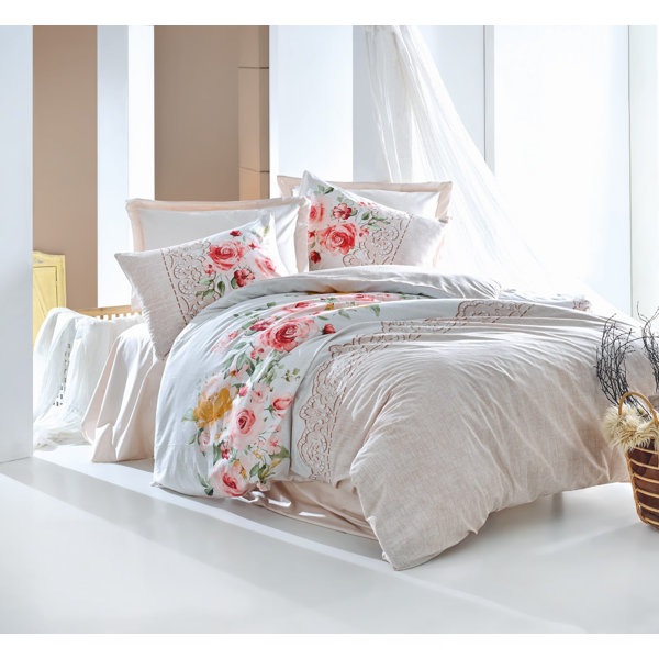 East Urban Home Cotton Floral Duvet Cover Set Wayfair